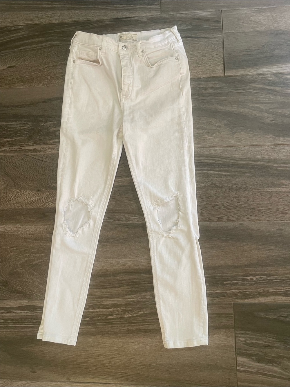 Free People White Ripped Skinny Jeans
